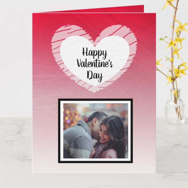 Joyeuse Saint-Valentin Carte Photo Ombrée Noire (Fleur jaune)