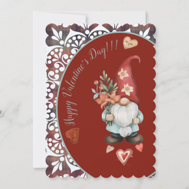 Joyeuse Saint Valentin - Carte Plat Gnomes Enchant (Devant)