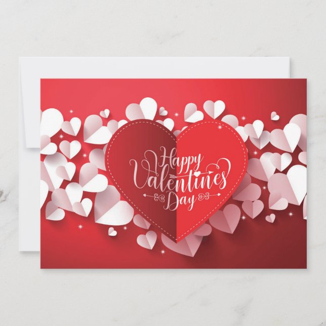 Joyeuse Saint-Valentin Carte Plate (Devant)