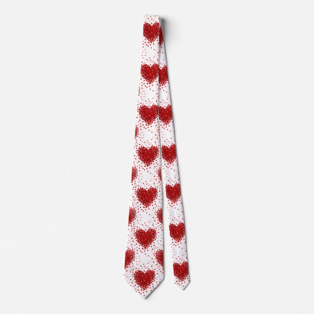 Joyeuse Saint-Valentin coeurs cravate homme col cr (Devant)