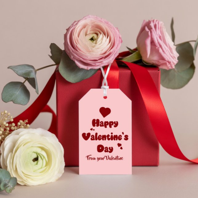 Joyeuse Saint-Valentin Cœurs Joli Étiquette Cadeau (Créateur téléchargé)