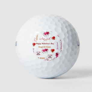 Joyeuse Saint-Valentin Couple Cœurs Balle de Golf 