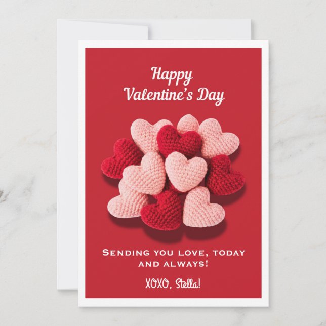 Joyeuse Saint-Valentin Crochet cœur carte plate (Devant)