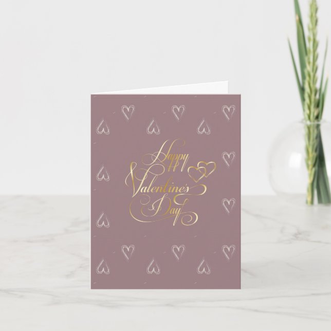 Joyeuse Saint-Valentin Élégante Carte de Vœux (Devant)