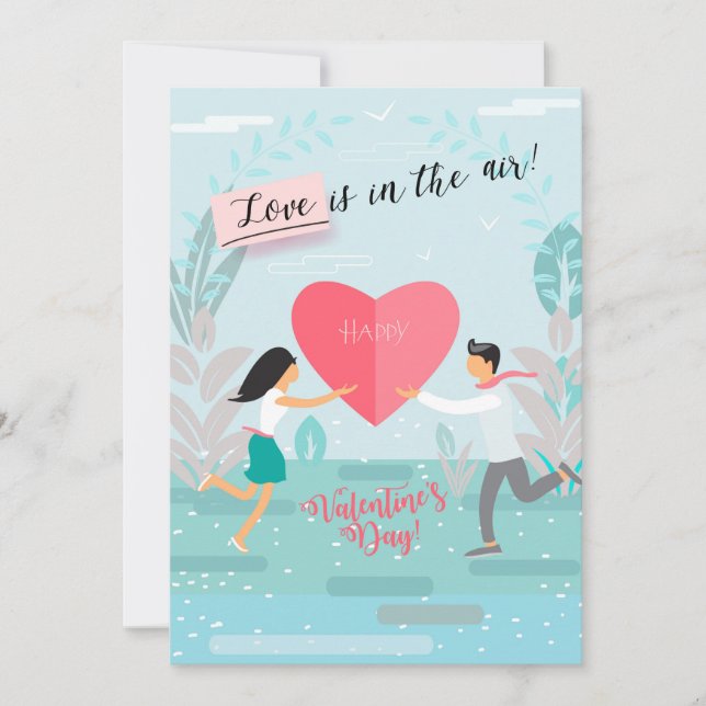 Joyeuse Saint-Valentin Élégante Carte de Vœux (Devant)