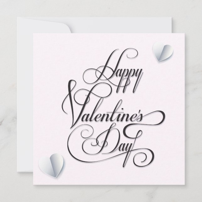 Joyeuse Saint-Valentin Élégante Carte de Vœux (Devant)