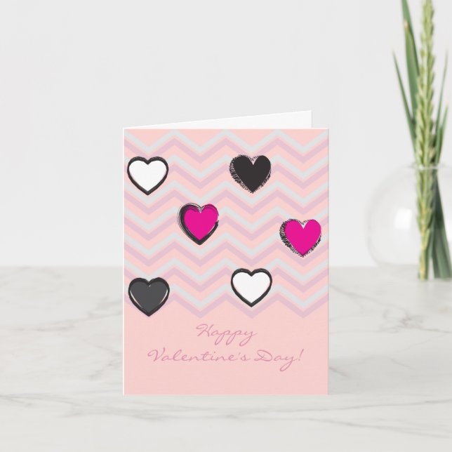 Joyeuse Saint-Valentin Élégante Carte de Vœux (Devant)