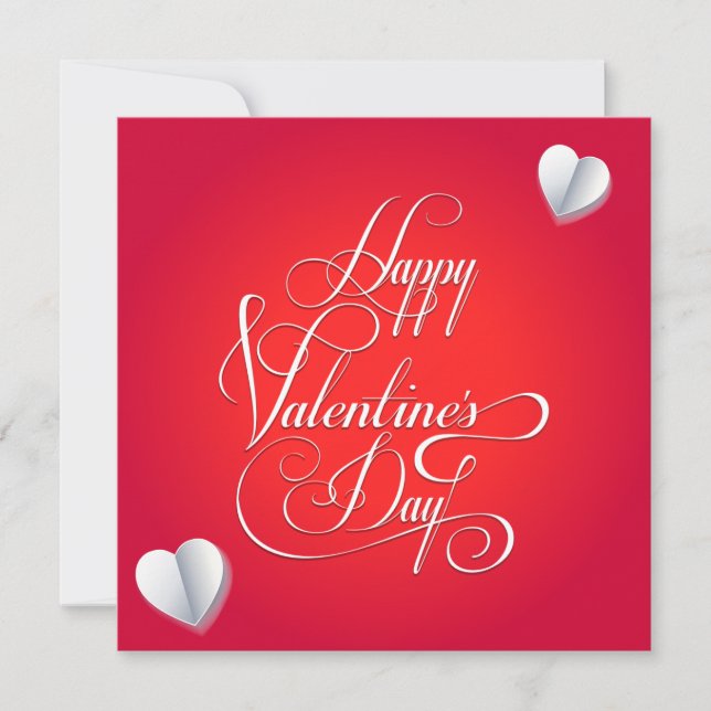 Joyeuse Saint-Valentin Élégante Carte de Vœux (Devant)