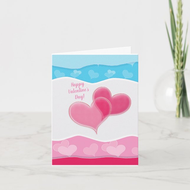 Joyeuse Saint-Valentin Élégante Carte de Vœux (Devant)