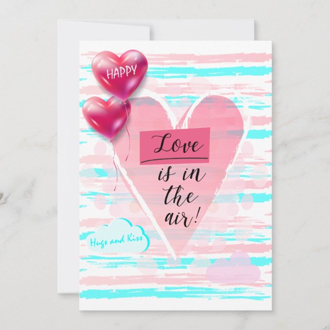 Joyeuse Saint-Valentin Élégante Carte de Vœux (Devant)