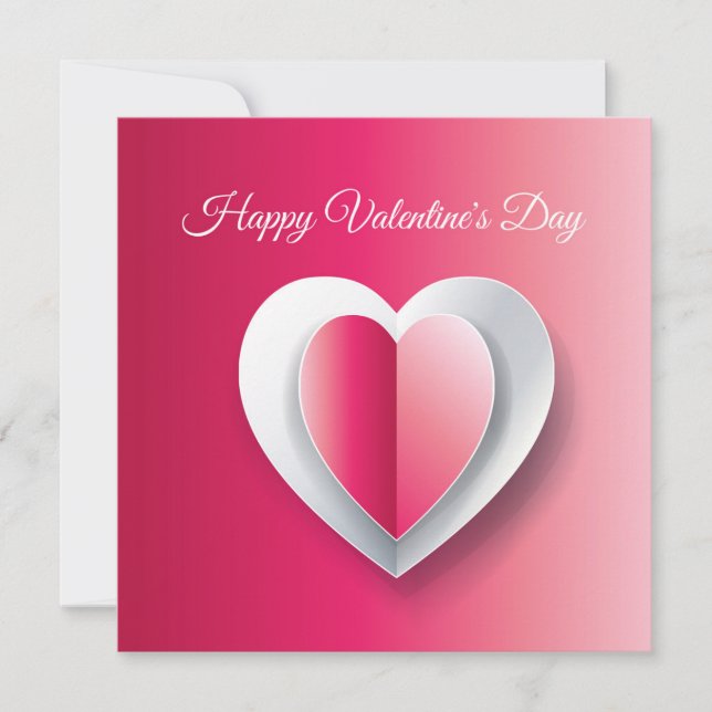 Joyeuse Saint-Valentin Élégante Carte de Vœux (Devant)