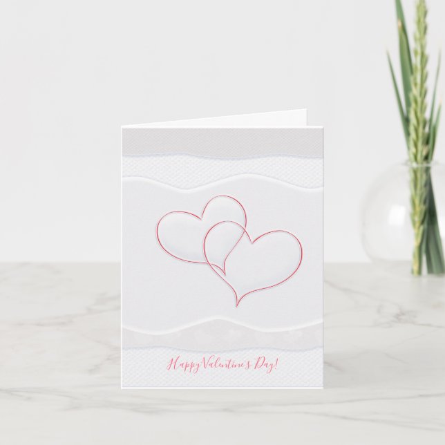Joyeuse Saint-Valentin Élégante Carte de Vœux (Devant)