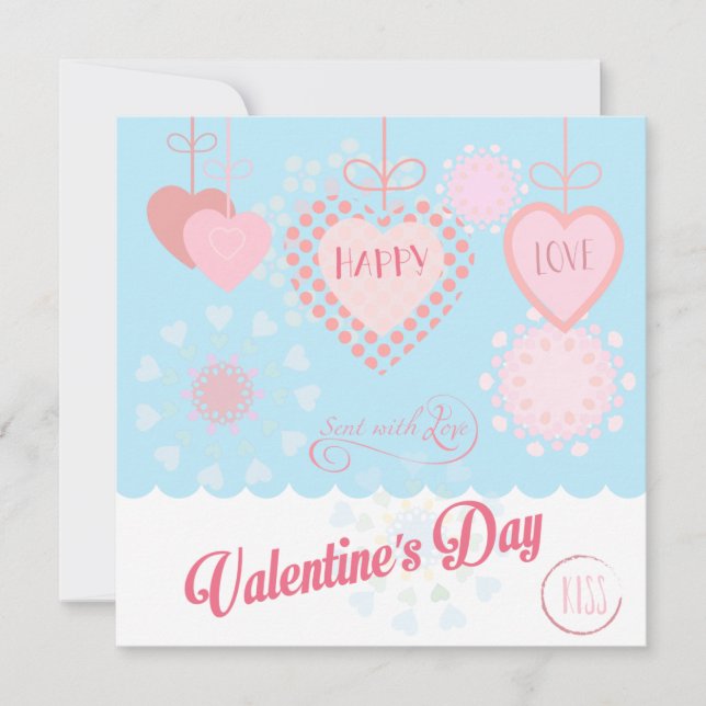 Joyeuse Saint-Valentin Élégante Carte de Vœux (Devant)