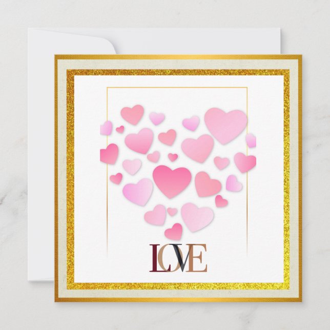 Joyeuse Saint-Valentin élégante | Or & Coeur Chaud (Devant)