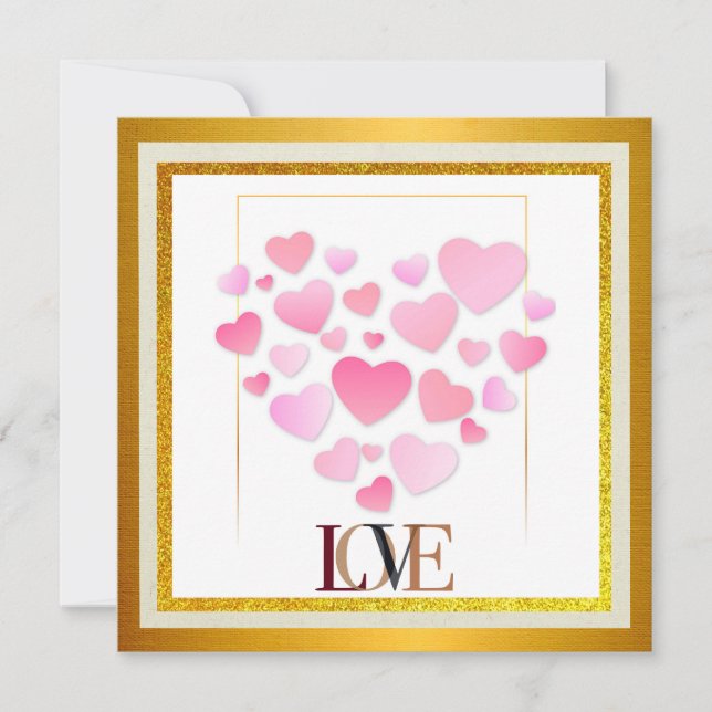 Joyeuse Saint-Valentin élégante | Or & Coeur Chaud (Devant)