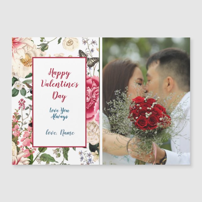 Joyeuse Saint-Valentin Floral Victorian & Photo (Devant)