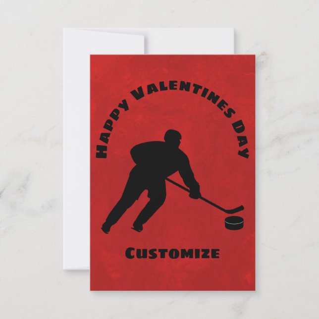 Joyeuse Saint-Valentin Joueur de Hockey Carte pour (Devant)