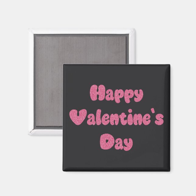 Joyeuse Saint-Valentin Magnet à Paillettes (Recto/Verso)