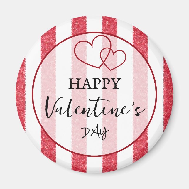 Joyeuse Saint-Valentin Magnet à rayures en forme d (Devant)