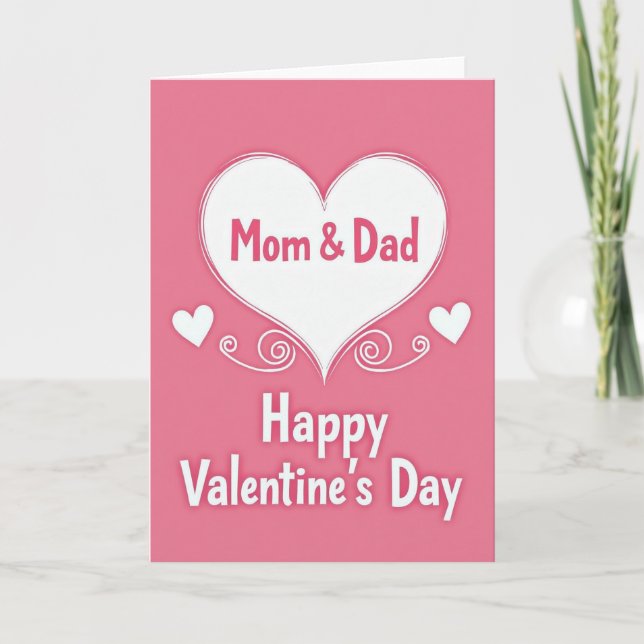 Joyeuse Saint-Valentin Maman et Papa Carte (Devant)