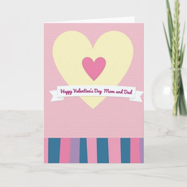 Joyeuse Saint-Valentin Maman Papa Carte (Devant)