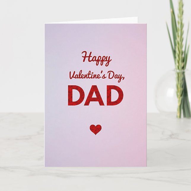 Joyeuse Saint-Valentin Papa Carte Rayée (Devant)