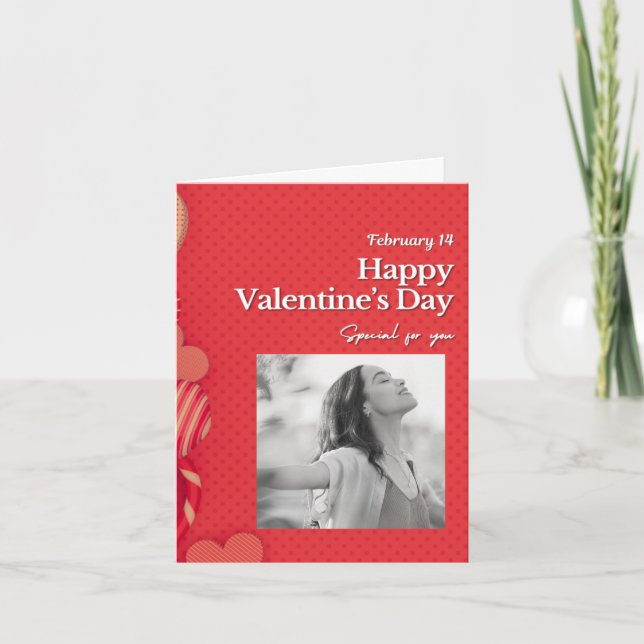 Joyeuse Saint-Valentin Photo personnalisée Cœurs r (Devant)