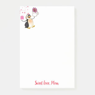 Joyeuse Saint Valentin Pingouin Note Post-it