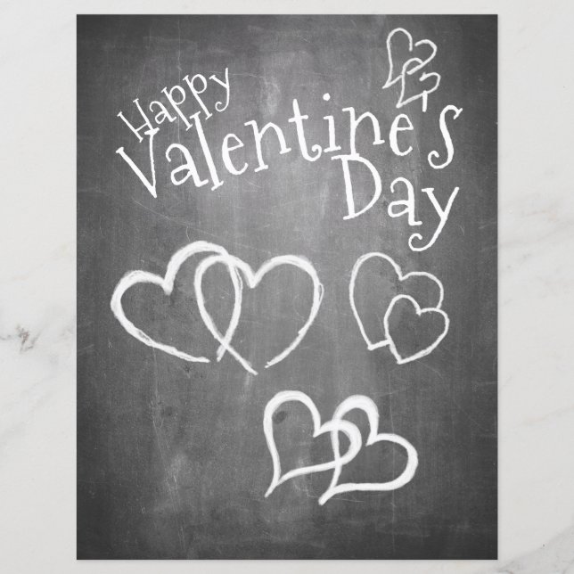 Joyeuse Saint-Valentin sur un tableau noir (Devant)