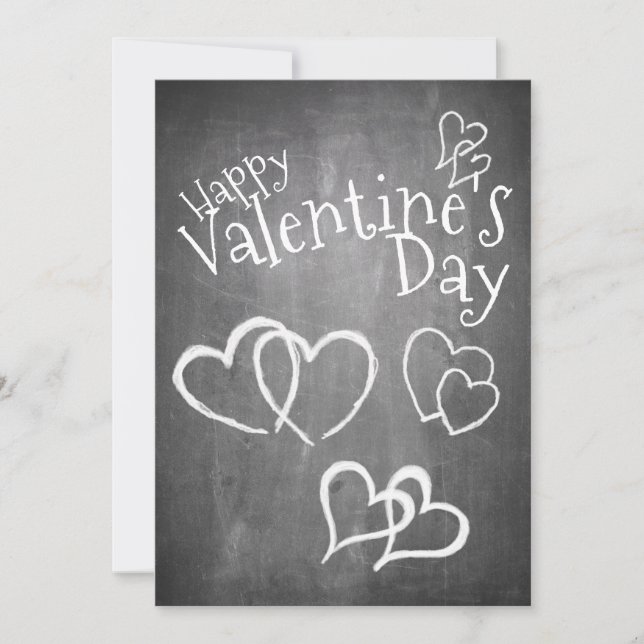 Joyeuse Saint-Valentin sur un tableau noir (Devant)