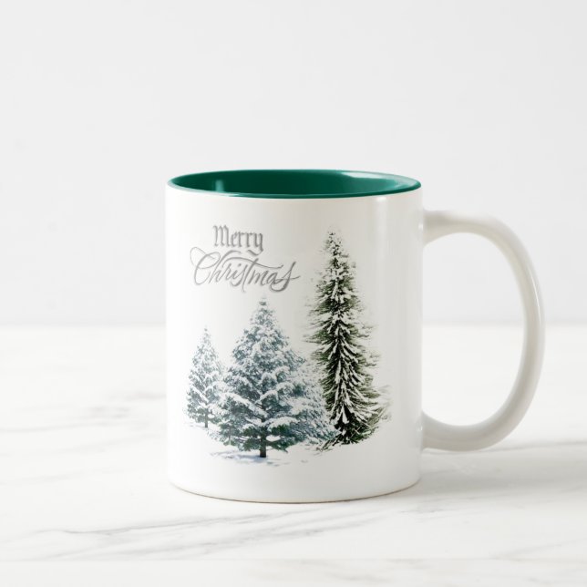 Joyeuse scène hivernale de Noël Mug à café à deux  (Droit)