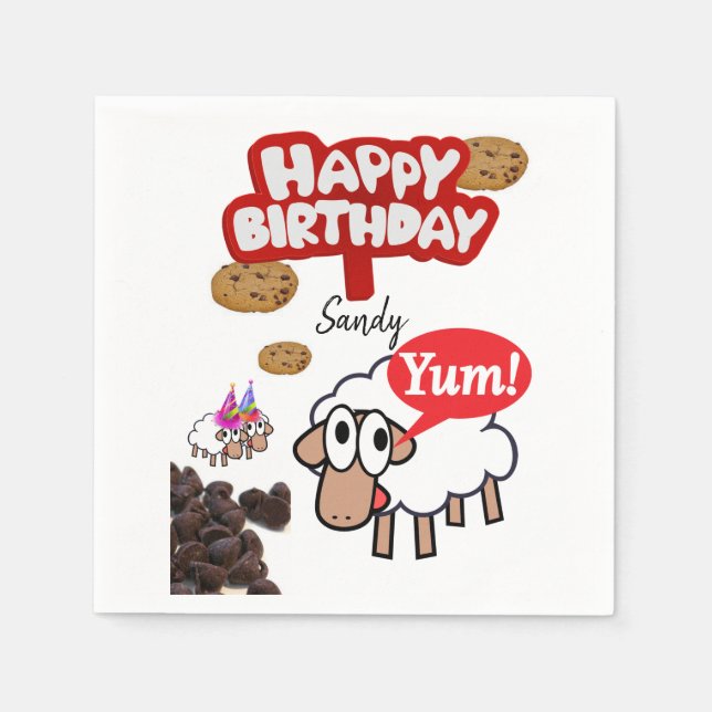 Joyeuse serviettes en papier d'anniversaire, agnea (Devant)