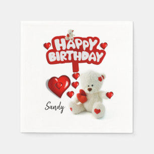 Joyeuse serviettes en papier d'anniversaire, Ours 
