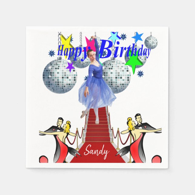 Joyeuse serviettes en papier d'anniversaire, tapis (Devant)