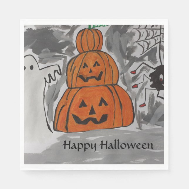 Joyeuse serviettes en papier Halloween (Devant)