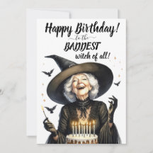 Joyeuse sorcière BADDEST Anniversaire ! Carte simp