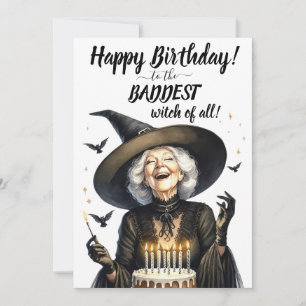 Joyeuse sorcière BADDEST Anniversaire ! Carte simp
