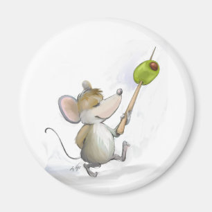 Joyeuse souris Moe avec aimant Olive