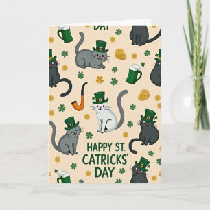 Joyeuse St Catricks Day Carte Féline