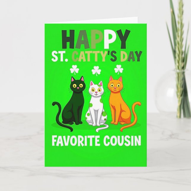 Joyeuse St Cattys Day Cousine Carte (Devant)