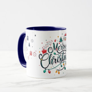 Joyeuse tasse bleue de Noël