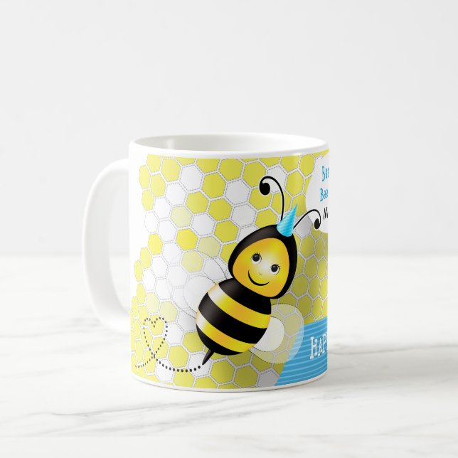 Joyeuse tasse d'anniversaire d'abeille (Devant gauche)