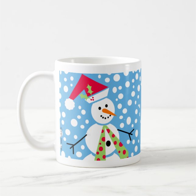 Joyeuse tasse de bonhommes de neige (Gauche)