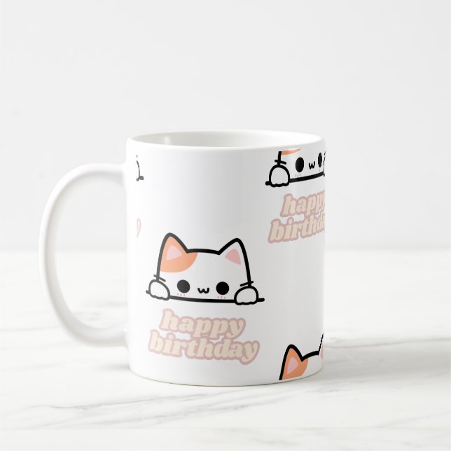 "Joyeuse tasse de café d'anniversaire - Une façon  (Gauche)