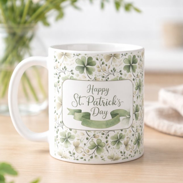Joyeuse tasse de la Saint-Patrick Shamrock | Aquar (Créateur téléchargé)