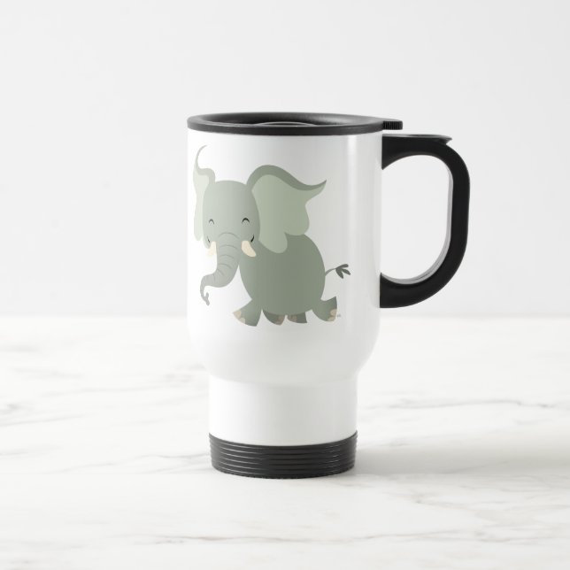 Joyeuse tasse mignonne de banlieusard d'éléphant (Droite)