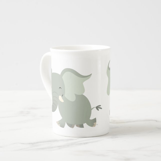 Joyeuse tasse mignonne de porcelaine tendre (Devant gauche)
