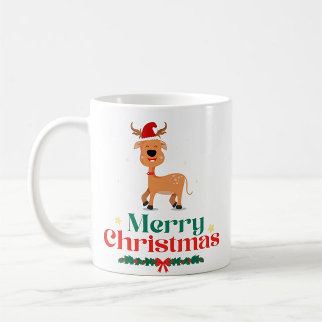 Joyeuse typographie de Noël Mugs de café modernes (Gauche)