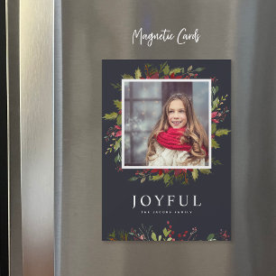 Joyeuse verdure Carte photo de vacances magnétiq