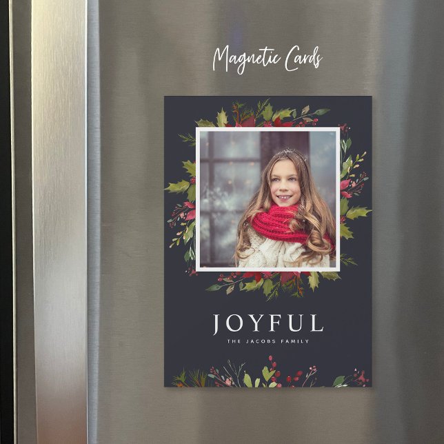 Joyeuse verdure | Carte photo de vacances magnétiq (Créateur téléchargé)